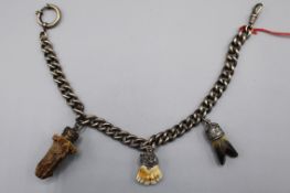 Charivari Taschenuhrkette mit 3 Anhänger