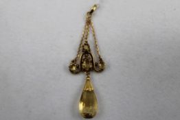 Citrin Anhänger 750 Gold