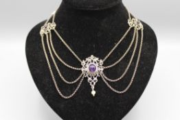 Amethyst Collier 835 Silber Trachtenschmuck