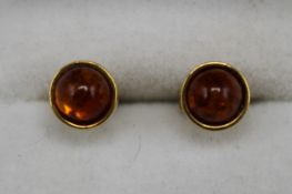 Bernstein Ohrstecker 333 Gold