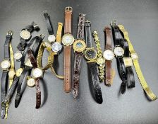 A quantity of ladies and gents wristwatches, various makers and styles.