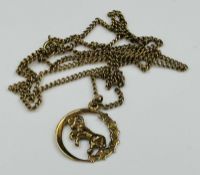 A 9ct gold Aries themed pendant and necklace with an approximate weight of 5.7g