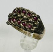 A 9ct white gold and ruby ring approximate size N.5 and weight 4g