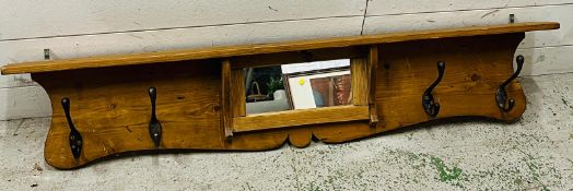 A pine wall hanging coat hook