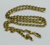 An 18ct gold necklace, approximate weight 15.3g and drop 25cm