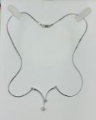 A 9ct white gold necklace with integral diamond pendant, approximate weight 4.7g
