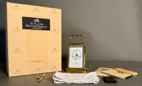 A Matthew Norman Carriage clock Serial Number 23050, original box and unused.