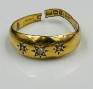 An 18ct gold broken ring, approximate weight 2.3g