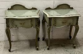 A pair of Louis style bedsides (H70cm W58cm D37cm)