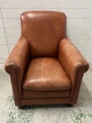 A leather club chair