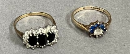 Two 9ct gold fashion rings with an approximate combined weight of 3.8g