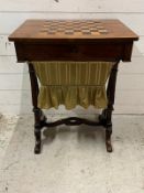 A Victorian games table (H69cm W52cm D39cm)