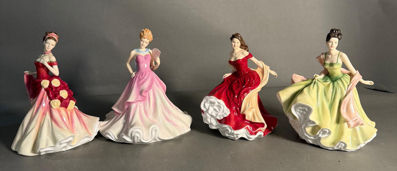 Four Royal Doulton figures, Autumn Ball, Summer ball, Winter ball and Spring ball