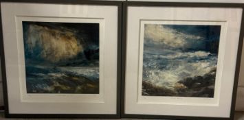 A pair of limited edition seascapes by Susan Gray 'Light after The Storm' and 'Waves Breaking'