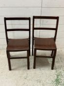 A pair of oak children's chairs