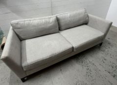 Kingcome sofa, sharp outline with a linen style upholstery (H70cm W210cm D92cm)