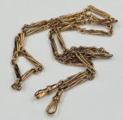 A 9ct rose gold fancy link watch chain, approximate weight 33g