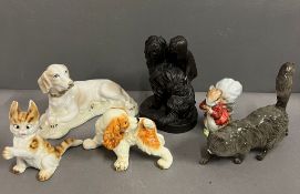 A collection of ceramic animals