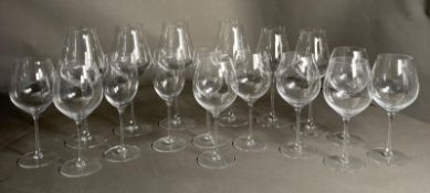 A selection of wine glasses, various makers and styles