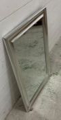 A contemporary silver framed hall mirror 65cm x 92cm