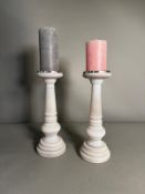 Two Mauve candle sticks