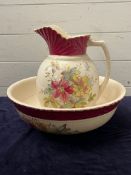 Victorian wash bowl and pitcher jug