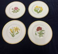 Four Royal Worcester Williamson floral porcelain plates
