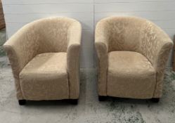 A pair of tub chairs, floral pattern