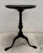 A mahogany pedestal tripod wine table (H48cm Dia30cm)