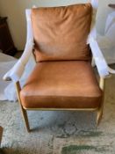 A Gallery Direct Reliant armchair in brown leather AF