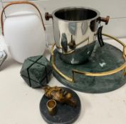 Ice bucket, tray along with a outdoor light etc