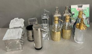 A selection of soap dispensers and holders