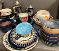 A selection of dishes and plates various styles