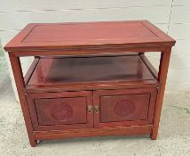 A hardwood side cabinet (W88cm D46cm H66cm)