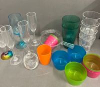 A selection of plastic picnic glasses