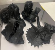 A collection of dinosaur heads