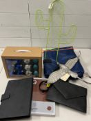 A mixed selection to include bags, wall hanging etc