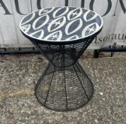 A circular side table