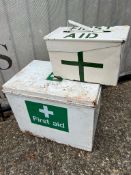 Two metal vintage first aid boxes