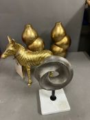 A selection of decorative items to include vases