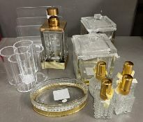 A selection of dressing table items to include lidded dishes