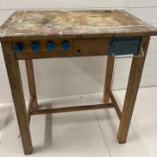 A vintage school work table