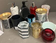 A selection of soap dispensers and other dishes