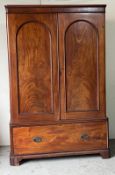 Mahogany wardrobe with large deep drawer to base (H1947cm W122cm D54cm)