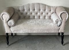 Two seater occasional sofa with button back (35cm x 58cm x 46cm)