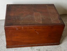 A wooden storage box with metal handles (H41cm W76cm D54cm)
