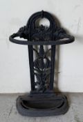 Metal umbrella stand with drip tray