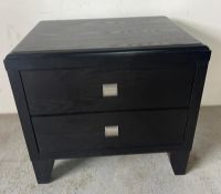 A black side table with two drawers (H 63cm x 51cm x 70cm)