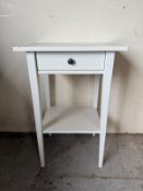 A white single drawer bedside (H70cm W46cm D35cm)