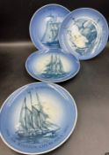 Four Danish porcelain collectable picture plates